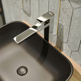 Mat crni keramički umivaonik na ploču SAT Infinitio bez preljeva, ovalnog oblika, 45,5x32,5 cm.