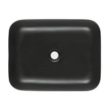 Mat crni keramički umivaonik na ploču SAT Infinitio bez preljeva, 50x39 cm