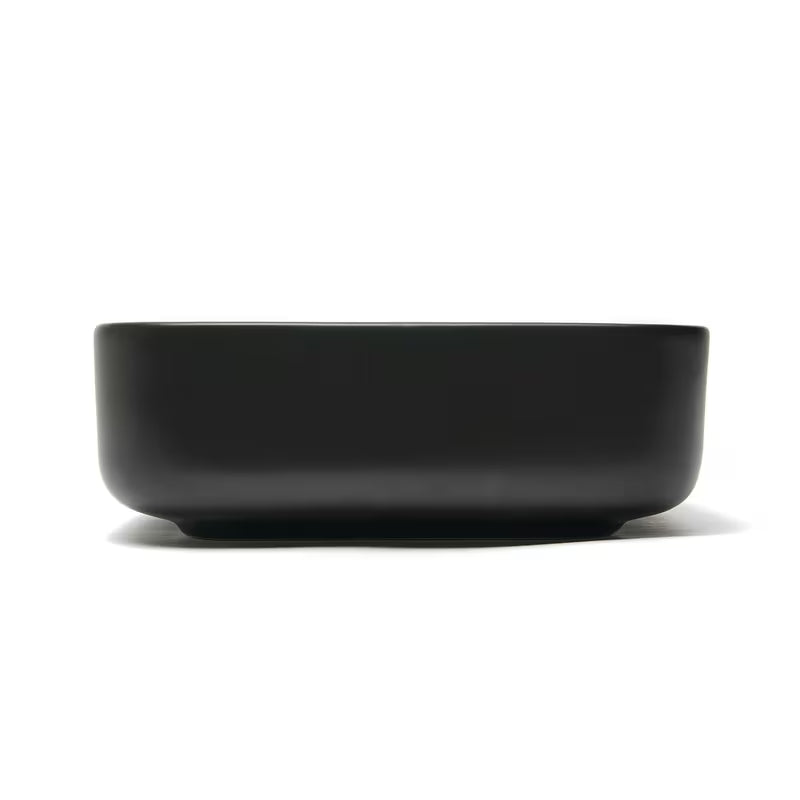 Mat crni keramički umivaonik na ploču SAT Infinitio bez preljeva, 50x39 cm