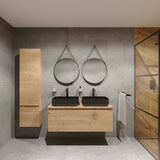 Mat crni keramički umivaonik na ploču SAT Infinitio bez preljeva, 50x39 cm