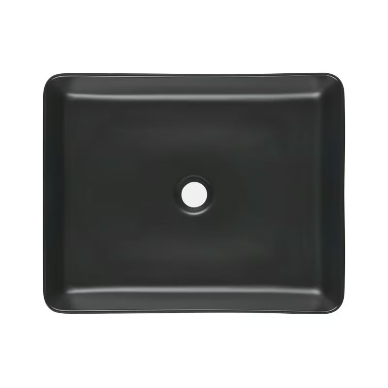 Mat crni keramički umivaonik na ploču SAT Infinitio 50x40 cm bez preljeva