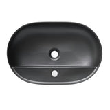 Mat crni keramički umivaonik na ploču SAT Infinitio 60x40 cm bez preljeva s otvorom za pro slavinu