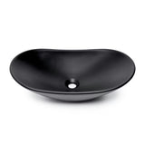 Mat crni keramički umivaonik na ploču SAT Infinitio bez preljeva 61,5x36 cm