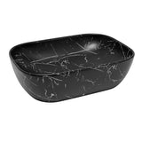 Umivaonik na ploču SAT Infinitio bez preljeva u mat crnom mramornom dizajnu 45,5x32,5 cm.