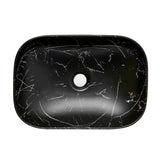 Umivaonik na ploču SAT Infinitio bez preljeva u mat crnom mramornom dizajnu 45,5x32,5 cm.