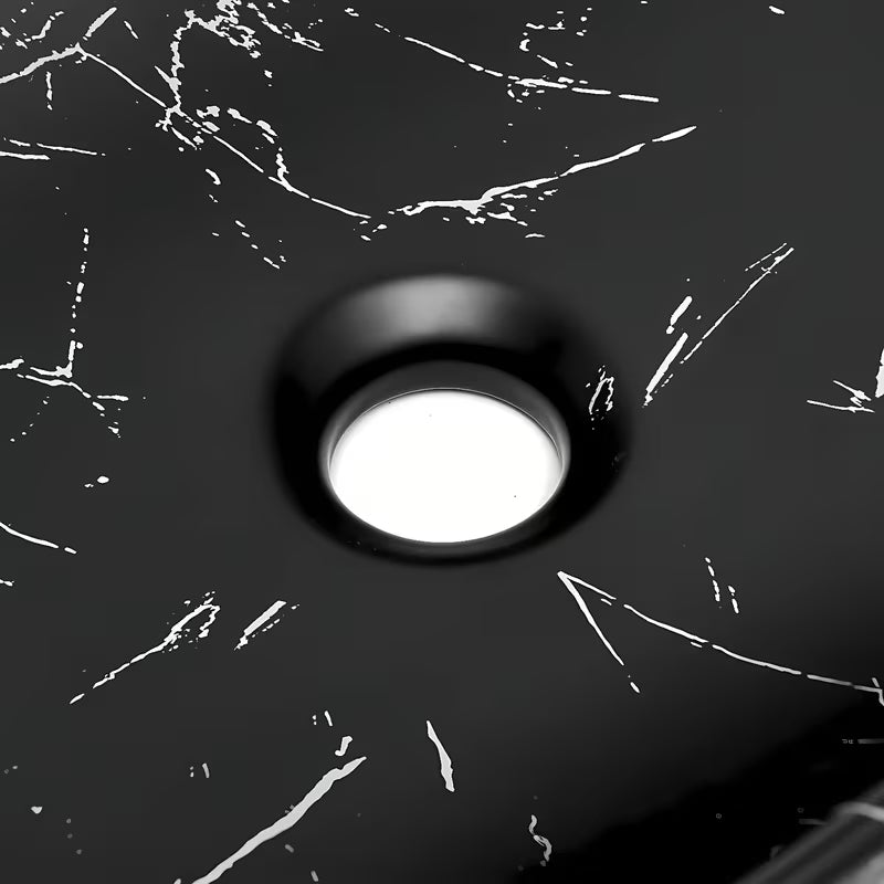 Umivaonik na ploču SAT Infinitio bez preljeva u mat crnom mramornom dizajnu 45,5x32,5 cm.