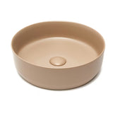 Mat smeđi keramički umivaonik na ploču SAT Infinitio 39x39 cm bez preljeva