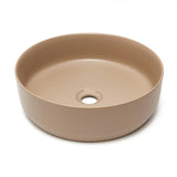 Mat smeđi keramički umivaonik na ploču SAT Infinitio 39x39 cm bez preljeva