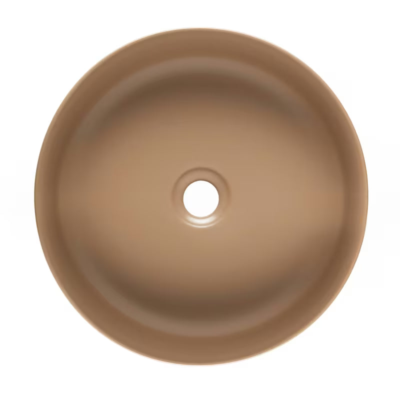 Mat smeđi keramički umivaonik na ploču SAT Infinitio 39x39 cm bez preljeva