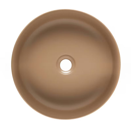 Mat smeđi keramički umivaonik na ploču SAT Infinitio 39x39 cm bez preljeva