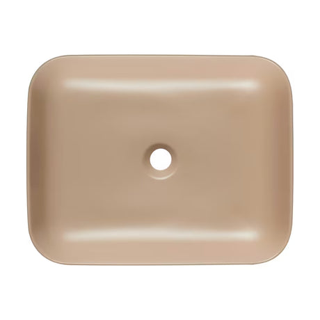 Mat smeđi keramički umivaonik na ploču SAT Infinitio bez preljeva, 50x39 cm