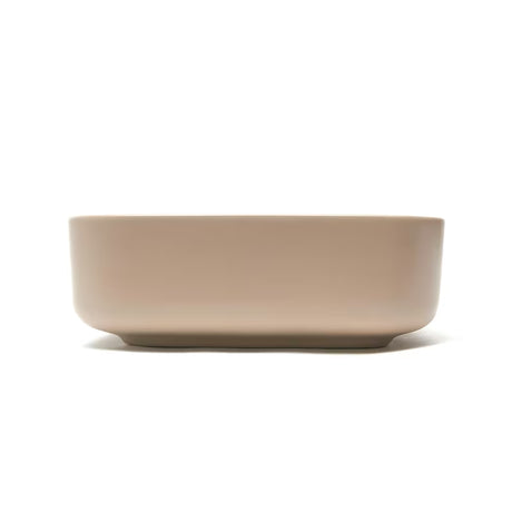 Mat smeđi keramički umivaonik na ploču SAT Infinitio bez preljeva, 50x39 cm