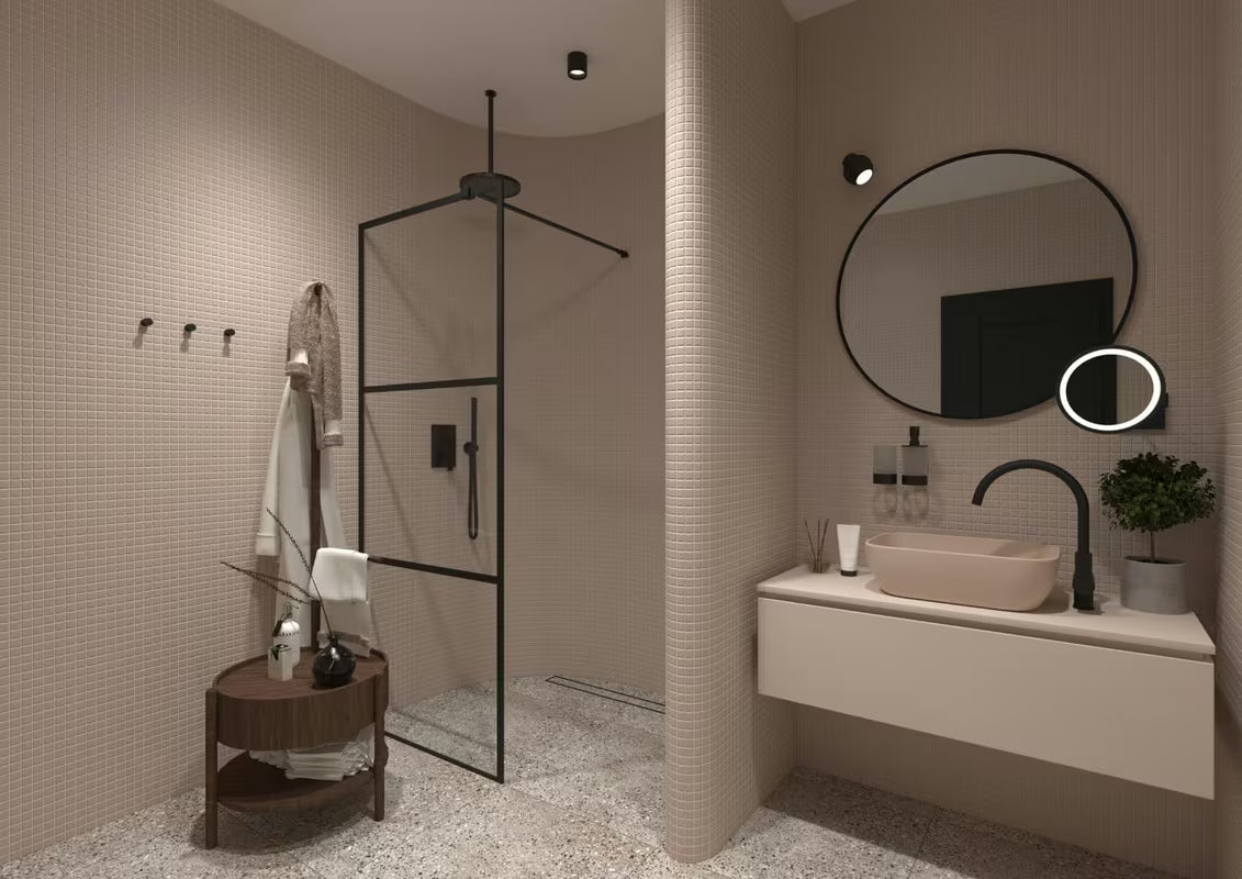 Mat smeđi keramički umivaonik na ploču SAT Infinitio bez preljeva, 50x39 cm