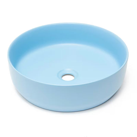 Mat plavi keramički umivaonik na ploču SAT Infinitio 39x39 cm bez preljeva