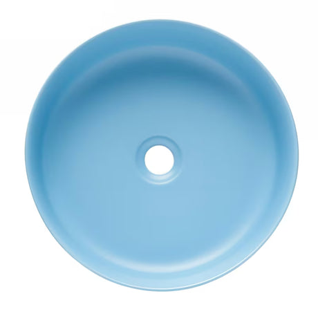 Mat plavi keramički umivaonik na ploču SAT Infinitio 39x39 cm bez preljeva