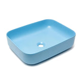 SAT Infinitio keramički umivaonik na ploču bez preljeva 50x39 cm u mat plavoj boji