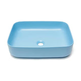 SAT Infinitio keramički umivaonik na ploču bez preljeva 50x39 cm u mat plavoj boji