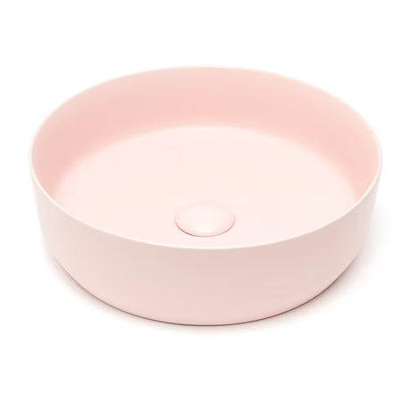 Mat ružičasti tankostijeni keramički umivaonik na ploču SAT Infinitio 39x39 cm bez preljeva