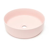 Mat ružičasti tankostijeni keramički umivaonik na ploču SAT Infinitio 39x39 cm bez preljeva