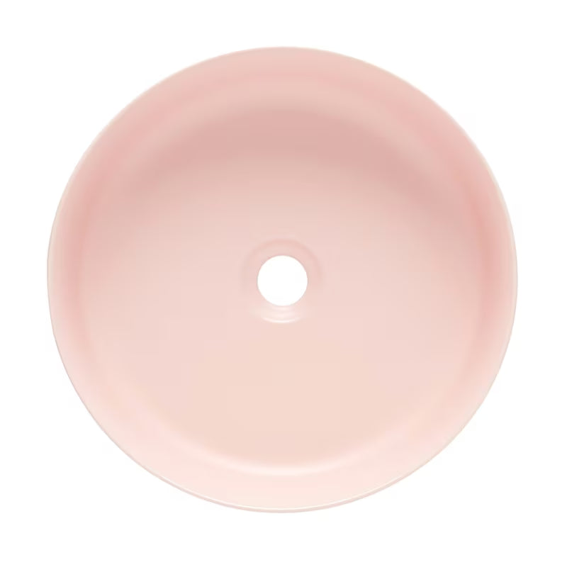 Mat ružičasti tankostijeni keramički umivaonik na ploču SAT Infinitio 39x39 cm bez preljeva