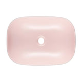Mat ružičasti keramički umivaonik na ploču SAT Infinitio bez preljeva, ovalni oblik, 45,5x32,5 cm.