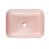 SAT Infinitio keramički umivaonik na ploču 50x39 cm u mat ružičastoj boji, bez preljeva.