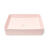 Mat ružičasti keramički umivaonik na ploču SAT Infinitio bez preljeva dimenzija 50x40 cm.