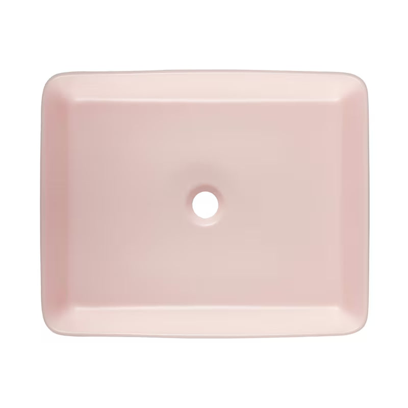 Mat ružičasti keramički umivaonik na ploču SAT Infinitio bez preljeva dimenzija 50x40 cm.