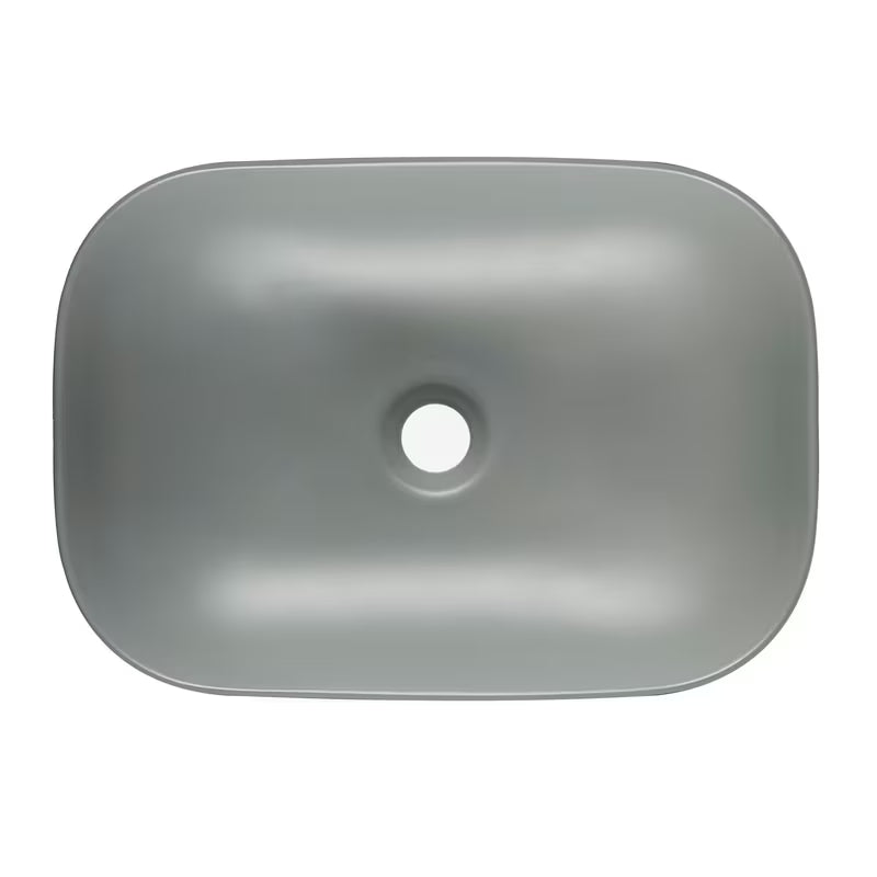 Mat bijeli keramički umivaonik na ploču SAT Infinitio bez preljeva dimenzija 45,5x32,5 cm.