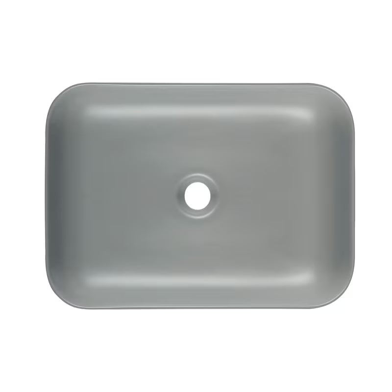 SAT Infinitio keramički umivaonik na ploču bez preljeva u tamnozelenoj mat boji, 45,5x32,5 cm.