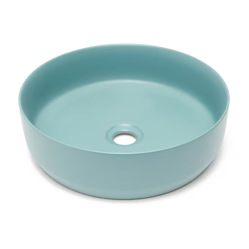 Mat smeđi keramički umivaonik na ploču SAT Infinitio 39x39 cm bez preljeva