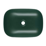 SAT Infinitio keramički umivaonik na ploču bez preljeva u tamnozelenoj mat boji, 45,5x32,5 cm.