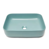 Mat zeleni keramički umivaonik na ploču SAT Infinitio bez preljeva, 50x39 cm