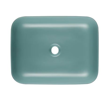 Mat zeleni keramički umivaonik na ploču SAT Infinitio bez preljeva, 50x39 cm