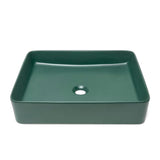 SAT Infinitio keramički umivaonik na ploču 50x40 cm u tamnozelenoj mat boji bez preljeva.