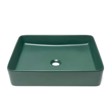 SAT Infinitio keramički umivaonik na ploču 50x40 cm u tamnozelenoj mat boji bez preljeva.