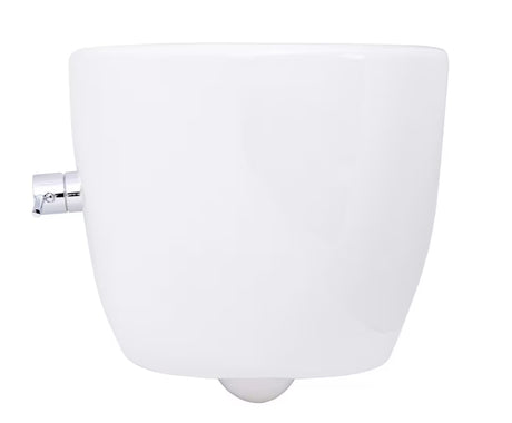 Bijeli viseća WC školjka SAT Infinitio s integriranom bide funkcijom, bočnim upravljanjem i sjedalom soft Close.