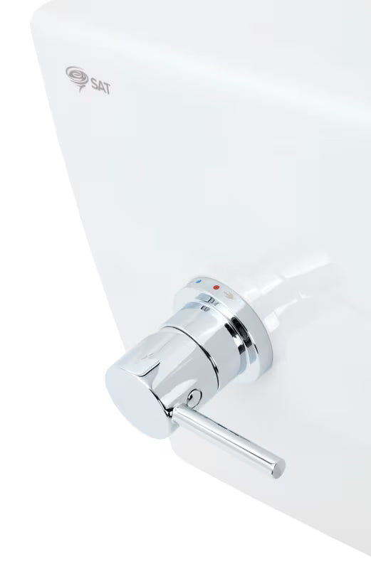 Viseća WC Školjka SAT Infinitio s integriranim bideom, bez ruba Rim-Ex i sjedalom soft Close u bijeloj boji