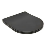 Crno-mat WC daska SAT Infinitio s soft Close i EasyLock u zaobljenom dizajnu.
