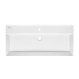 Bijeli keramički umivaonik SAT Infinitio 100,4x46,5 cm s preljevom i četvrtastim oblikom