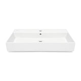 Bijeli keramički umivaonik SAT Infinitio 80,5x46,5 cm s preljevom i četvrtastim dizajnom
