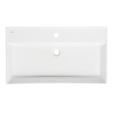 Bijeli keramički umivaonik SAT Infinitio 80,5x46,5 cm s preljevom i četvrtastim dizajnom