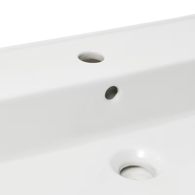 Bijeli keramički umivaonik SAT Infinitio 80,5x46,5 cm s preljevom i četvrtastim dizajnom