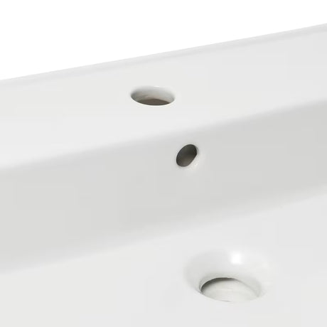 Bijeli keramički umivaonik SAT Infinitio 80,5x46,5 cm s preljevom i četvrtastim dizajnom