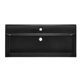 Crno-matni keramički viseći umivaonik SAT Infinitio s preljevom i središnjim otvorom pro za slavinu.