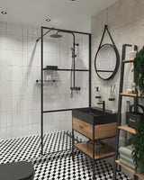 Crno-mat keramički umivaonik SAT Infinitio 60,5 x 46,5 cm s preljevom