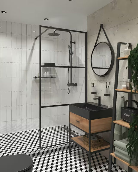 Crno-mat keramički umivaonik SAT Infinitio 60,5 x 46,5 cm s preljevom