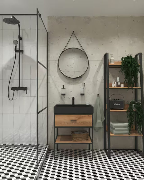 Crno-mat keramički umivaonik SAT Infinitio 60,5 x 46,5 cm s preljevom