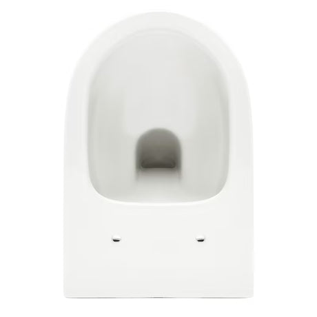 Bijeli viseća WC školjka SAT Infinitio s bezrubnim ispiranjem Rim-Ex i sjedalom sa soft Close.