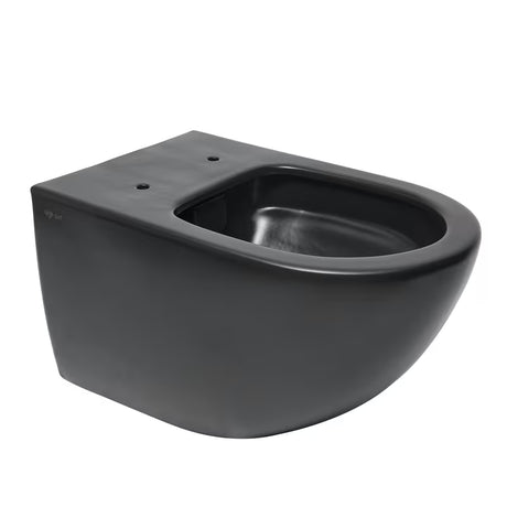 Viseća WC Školjka SAT Infinitio u crnoj mat izvedbi s bezrubnim ispiranjem Rim-Ex i sjedalom soft Close